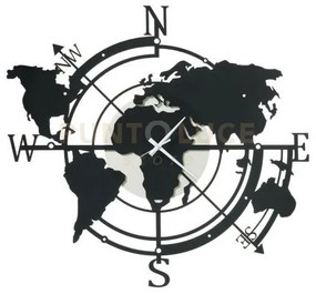 Orologio di design da parete planisfero piccolo avorio e nero