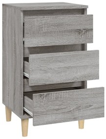 Comodino Grigio Sonoma 40x35x70 cm in Legno Multistrato