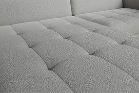 Divano angolare grigio allungabile/con contenitore (con penisola a destra/con chaise lounge) e rivestimento in bouclé Gomsi – ELTAP