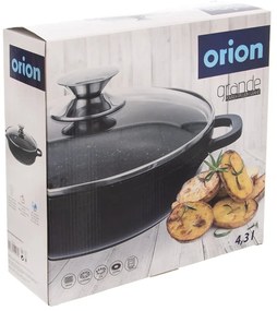 Casseruola antiaderente Pfluon Granit con coperchio in vetro , ⌀ 28 cm Grande - Orion