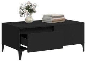 Tavolino da salotto nero 90x50x36,5 cm in legno multistrato