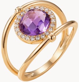 Anello placcato oro con pietre preziose Christelle