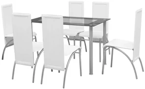 Set Sala Da Pranzo 7 Pezzi Bianco /
