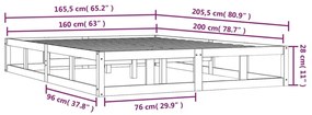 Giroletto Bianco 160x200 cm in Legno Massello