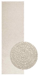 Tappeto Zızur Crema 80x250 Cm Aspetto Iuta Interni Ed Esterni /