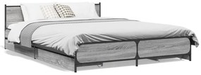 Giroletto Cassetti Grigio Sonoma 120x190 Cm Legno Multistrato /