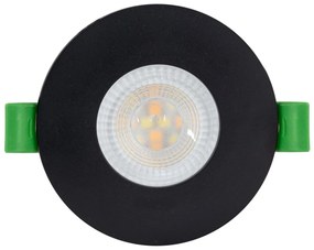Faro LED da incasso 6W Dimmerabile CCT Foro ø70mm IP44 - Nero Colore Bianco Variabile CCT