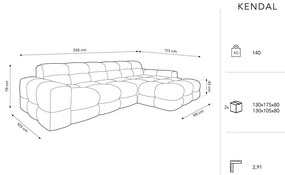 Divano angolare in velluto nero (angolo destro) Kendal - Micadoni Home