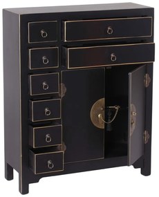 Cassettiera alta nera 73x90 cm Oriente - Ixia