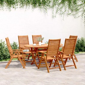 Sedie giardino reclinabili 6pz 56x72x107 legno massello acacia