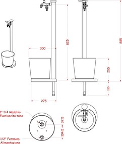 Fontana da Giardino con Rubinetto e Vaschetta Belfer 42/SRV Rosso...