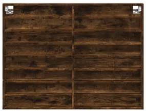 Armadietto vetrina rovere fumo 100x8,5x75 cm legno multistrato