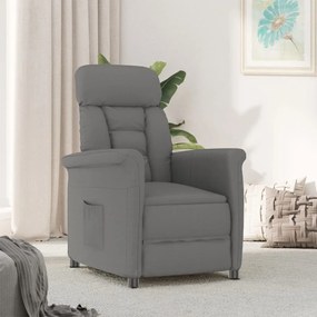 Poltrona Reclinabile Grigio Scuro İn Similpelle Scamosciata /