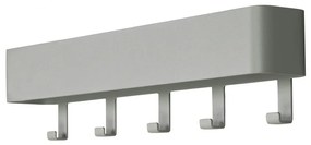 Appendiabiti da parete in metallo grigio-verde con ripiano Dax Play - Spinder Design