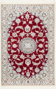 Nain Tappeto persiano 100x150 Rosso (Iran) Annodato A Mano