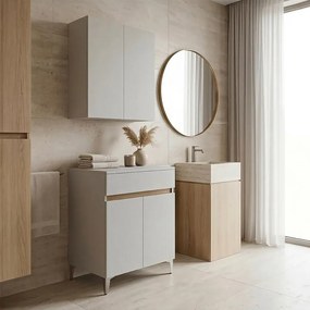 Base a terra Revital, due ante e un cassetto, L60 X H83,5 cm, bianco