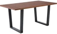 Tavolo da pranzo piano in legno scuro gambe a slitta in metallo Nero 160 x 90 cm industriale moderno