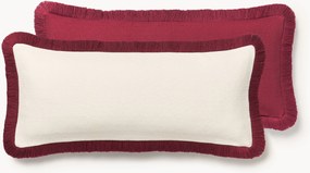 Copricuscino lungo reversibile con superficie strutturata e frange Viona