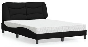 Letto Con Materasso Nero 120x200 Cm İn Tessuto /