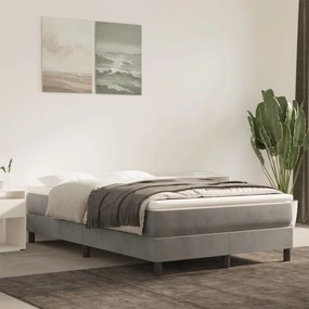 Materasso A Molle Grigio Chiaro 120x220x20 Cm İn Velluto /
