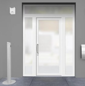 Portoncino d'ingresso Condo21 L 90 x H 210 cm in PVC bianco, apertura spingere a destra
