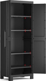Armadio in Resina 4 Ripiani 65x45x182 cm Keter Detroit Alto Nero...