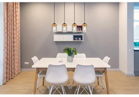 Globo 15557-4H - Lampadario a sospensione con filo FINCA 4xE27/40W/230V metallo/legno