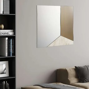 Specchio moderno 80x80 cm vetro bronzo e laminato effetto avorio - GEORGE