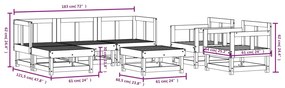 Set Salotto da Giardino 7 pz in Legno Massello di Pino