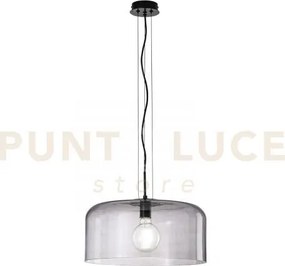 Lampadario a sospensione gibus fume' 1 luce attacco e27 40x40x150cm...