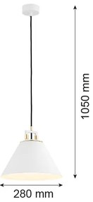 Argon 4914 - Lampadario a sospensione con filo ORTE 1xE27/15W/230V bianco