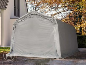 TOOLPORT 3,3x4,8m tenda garage, PVC 800, grigio, con statica (sottofondo in cemento) - (68316)