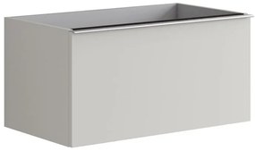Mobile da bagno da fissare sotto lavabo L 80 x H 40 x P 45.5 cm grigio laccato, 2 cassetti Pixel plain