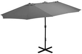 Ombrellone Da Esterni Con Palo İn Alluminio 460x270cm Antracite /