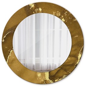 Specchio rotondo cornice con stampa Vortici metallici fi 50 cm