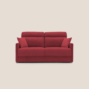 Margot Divano letto matrimoniale con schienale morbido alto in tessuto T02 rosso