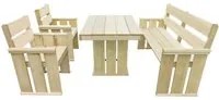 Set da Pranzo da Giardino 4 pz in Legno di Pino Impregnato