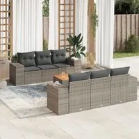 Set Divani da Giardino 7 pz con Cuscini Grigio in Polyrattan 3257670