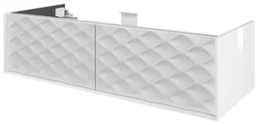 Mobile da bagno sotto lavabo SENSEA Neo Frame bianco laccato lucido L 120 x H 32 x P 48 cm 2 cassetti, lavabo non incluso