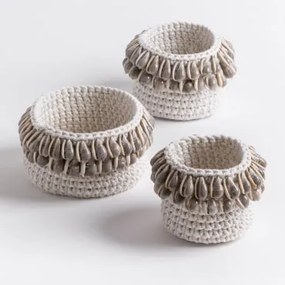 Set di 3 cestini in cotone Vinapu D - Sklum