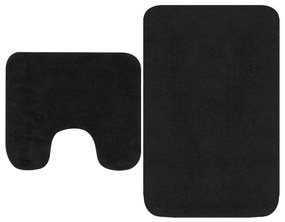 Set Tappetini Per Bagno 2 Pz İn Tessuto Antracite /
