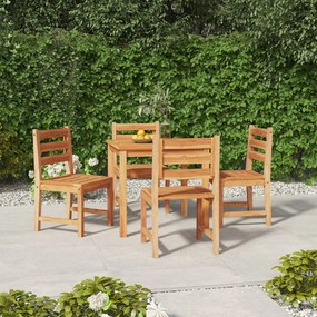 Set Da Pranzo Per Giardino 5 Pz İn Legno Massello Di Teak /