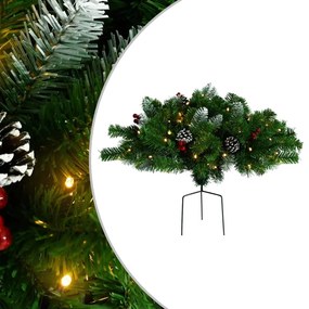 Alberi di Natale Artificiale per Viali 2 pz in PVC con LED, Verde LED / Artificiale per Viali / 40 cm