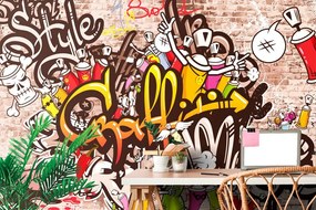 Carta da parati – Muro graffiti allegro