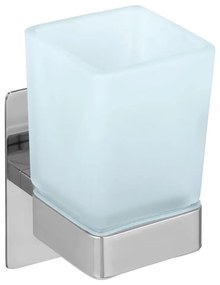 Coppa in vetro autoportante per spazzolini da denti in argento lucido Genova - Wenko