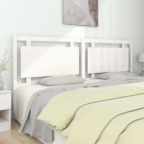 Testiera Per Letto Bianca 205,5x4x100 Cm Legno Massello Di Pino /