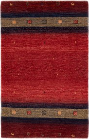Loribaft Tappeto 90x130 Rosso (Iran) Annodato A Mano