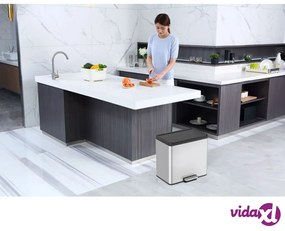 EKO Pattumiera a Pedale Essential 3x9 L Argento Opaco