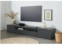 Mobile porta TV Dconsigl, Credenza bassa da soggiorno a 3 ante, Base porta TV, 240x40h35 cm, Antracite