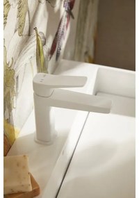 KFA Armatura 4522-815-44 - Miscelatore per lavabo + piletta MALAGA 15,9 cm, bianco